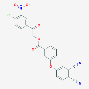 molecular formula C23H12ClN3O6 B10887422 2-(4-Chloro-3-nitrophenyl)-2-oxoethyl 3-(3,4-dicyanophenoxy)benzoate 