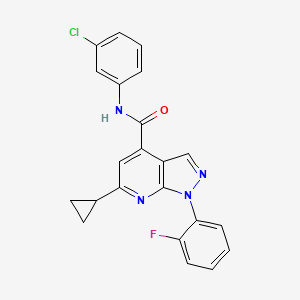 molecular formula C22H16ClFN4O B10887439 N-(3-chlorophenyl)-6-cyclopropyl-1-(2-fluorophenyl)-1H-pyrazolo[3,4-b]pyridine-4-carboxamide 