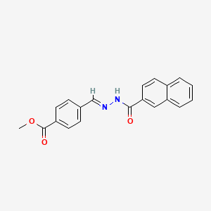 molecular formula C20H16N2O3 B10887465 methyl 4-{(E)-[2-(naphthalen-2-ylcarbonyl)hydrazinylidene]methyl}benzoate 