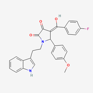 molecular formula C28H23FN2O4 B10887558 4-[(4-fluorophenyl)carbonyl]-3-hydroxy-1-[2-(1H-indol-3-yl)ethyl]-5-(4-methoxyphenyl)-1,5-dihydro-2H-pyrrol-2-one 