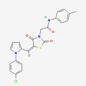 molecular formula C23H18ClN3O3S B10887581 2-[(5E)-5-{[1-(4-chlorophenyl)-1H-pyrrol-2-yl]methylidene}-2,4-dioxo-1,3-thiazolidin-3-yl]-N-(4-methylphenyl)acetamide 