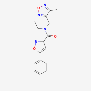 molecular formula C17H18N4O3 B10887708 N-ethyl-N-[(4-methyl-1,2,5-oxadiazol-3-yl)methyl]-5-(4-methylphenyl)-1,2-oxazole-3-carboxamide 