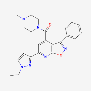 molecular formula C23H24N6O2 B10887729 [6-(1-ethyl-1H-pyrazol-3-yl)-3-phenyl[1,2]oxazolo[5,4-b]pyridin-4-yl](4-methylpiperazin-1-yl)methanone 