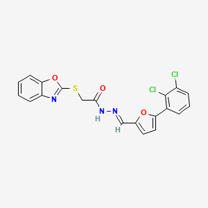 molecular formula C20H13Cl2N3O3S B10887913 2-(1,3-benzoxazol-2-ylsulfanyl)-N'-{(E)-[5-(2,3-dichlorophenyl)furan-2-yl]methylidene}acetohydrazide 