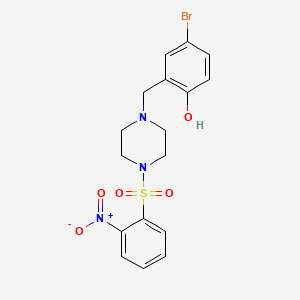 molecular formula C17H18BrN3O5S B10887975 4-Bromo-2-({4-[(2-nitrophenyl)sulfonyl]piperazin-1-yl}methyl)phenol 