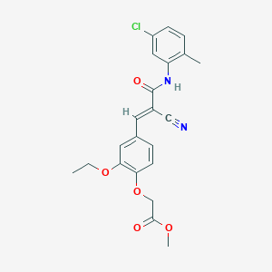 molecular formula C22H21ClN2O5 B10888253 methyl (4-{(1E)-3-[(5-chloro-2-methylphenyl)amino]-2-cyano-3-oxoprop-1-en-1-yl}-2-ethoxyphenoxy)acetate 