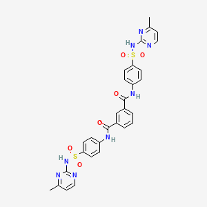 molecular formula C30H26N8O6S2 B10888347 N,N'-bis{4-[(4-methylpyrimidin-2-yl)sulfamoyl]phenyl}benzene-1,3-dicarboxamide 