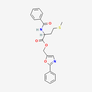 molecular formula C22H22N2O4S B10888392 (2-phenyl-1,3-oxazol-5-yl)methyl N-(phenylcarbonyl)methioninate 