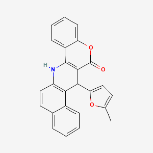molecular formula C25H17NO3 B10888423 7-(5-methylfuran-2-yl)-7,14-dihydro-6H-benzo[f]chromeno[4,3-b]quinolin-6-one 
