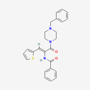 molecular formula C25H25N3O2S B10888616 N-[(1Z)-3-(4-benzylpiperazin-1-yl)-3-oxo-1-(thiophen-2-yl)prop-1-en-2-yl]benzamide 