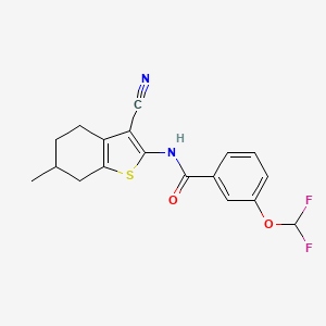 molecular formula C18H16F2N2O2S B10888648 N-(3-cyano-6-methyl-4,5,6,7-tetrahydro-1-benzothiophen-2-yl)-3-(difluoromethoxy)benzamide 
