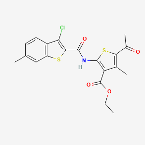 molecular formula C20H18ClNO4S2 B10888993 Ethyl 5-acetyl-2-{[(3-chloro-6-methyl-1-benzothiophen-2-yl)carbonyl]amino}-4-methyl-3-thiophenecarboxylate 