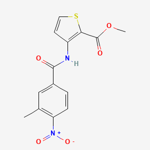 molecular formula C14H12N2O5S B10889007 Methyl 3-{[(3-methyl-4-nitrophenyl)carbonyl]amino}thiophene-2-carboxylate 