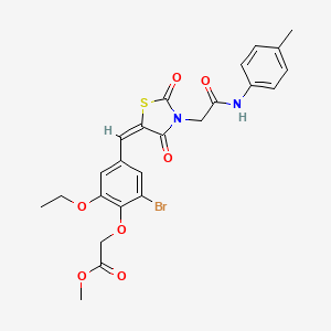 molecular formula C24H23BrN2O7S B10889070 methyl {2-bromo-6-ethoxy-4-[(E)-(3-{2-[(4-methylphenyl)amino]-2-oxoethyl}-2,4-dioxo-1,3-thiazolidin-5-ylidene)methyl]phenoxy}acetate 