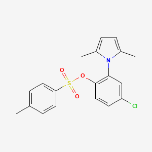 molecular formula C19H18ClNO3S B10889323 4-chloro-2-(2,5-dimethyl-1H-pyrrol-1-yl)phenyl 4-methylbenzenesulfonate 