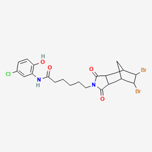 molecular formula C21H23Br2ClN2O4 B10889487 N-(5-chloro-2-hydroxyphenyl)-6-(5,6-dibromo-1,3-dioxooctahydro-2H-4,7-methanoisoindol-2-yl)hexanamide 