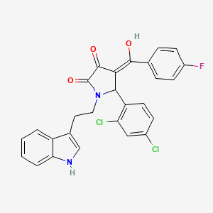 molecular formula C27H19Cl2FN2O3 B10889496 5-(2,4-dichlorophenyl)-4-[(4-fluorophenyl)carbonyl]-3-hydroxy-1-[2-(1H-indol-3-yl)ethyl]-1,5-dihydro-2H-pyrrol-2-one 