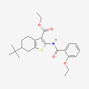 molecular formula C24H31NO4S B10889517 Ethyl 6-tert-butyl-2-{[(2-ethoxyphenyl)carbonyl]amino}-4,5,6,7-tetrahydro-1-benzothiophene-3-carboxylate 