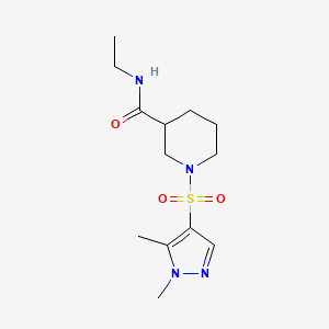 molecular formula C13H22N4O3S B10889538 1-[(1,5-dimethyl-1H-pyrazol-4-yl)sulfonyl]-N-ethylpiperidine-3-carboxamide 