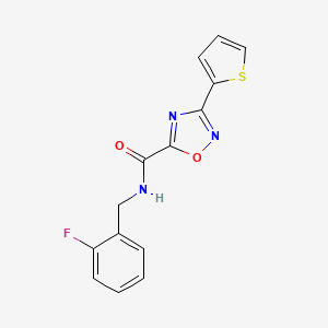 molecular formula C14H10FN3O2S B10889561 N-(2-fluorobenzyl)-3-(thiophen-2-yl)-1,2,4-oxadiazole-5-carboxamide 