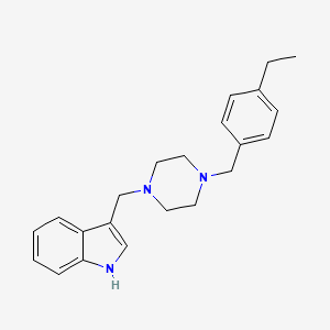 molecular formula C22H27N3 B10889601 3-{[4-(4-ethylbenzyl)piperazin-1-yl]methyl}-1H-indole 