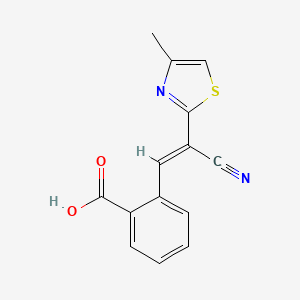 molecular formula C14H10N2O2S B10889799 2-[(E)-2-cyano-2-(4-methyl-1,3-thiazol-2-yl)ethenyl]benzoic acid 