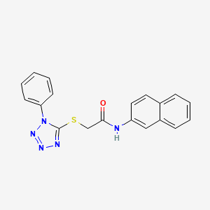 molecular formula C19H15N5OS B10889820 N-(naphthalen-2-yl)-2-[(1-phenyl-1H-tetrazol-5-yl)sulfanyl]acetamide 