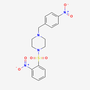 molecular formula C17H18N4O6S B10889918 1-(4-Nitrobenzyl)-4-[(2-nitrophenyl)sulfonyl]piperazine 