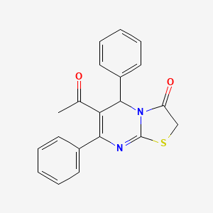 molecular formula C20H16N2O2S B10889975 6-acetyl-5,7-diphenyl-5H-[1,3]thiazolo[3,2-a]pyrimidin-3(2H)-one 