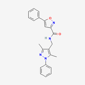 molecular formula C22H20N4O2 B10890386 N-[(3,5-dimethyl-1-phenyl-1H-pyrazol-4-yl)methyl]-5-phenyl-1,2-oxazole-3-carboxamide 