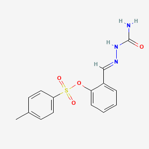 molecular formula C15H15N3O4S B10890410 2-[(E)-(2-carbamoylhydrazinylidene)methyl]phenyl 4-methylbenzenesulfonate 
