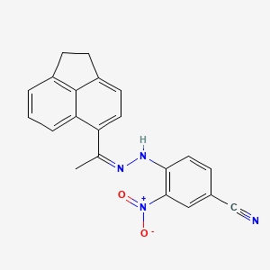 molecular formula C21H16N4O2 B10890470 4-{(2Z)-2-[1-(1,2-dihydroacenaphthylen-5-yl)ethylidene]hydrazinyl}-3-nitrobenzonitrile 