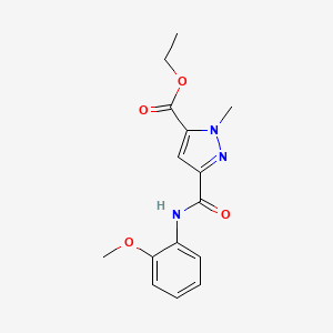 molecular formula C15H17N3O4 B10890555 ethyl 3-[(2-methoxyanilino)carbonyl]-1-methyl-1H-pyrazole-5-carboxylate 