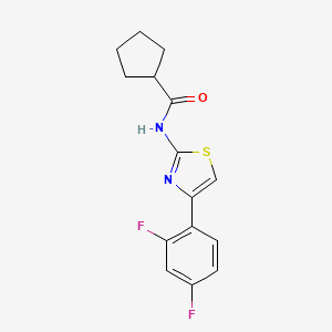 molecular formula C15H14F2N2OS B10890774 N-[4-(2,4-difluorophenyl)-1,3-thiazol-2-yl]cyclopentanecarboxamide CAS No. 353772-95-9