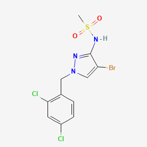 molecular formula C11H10BrCl2N3O2S B10890843 N-[4-bromo-1-(2,4-dichlorobenzyl)-1H-pyrazol-3-yl]methanesulfonamide 