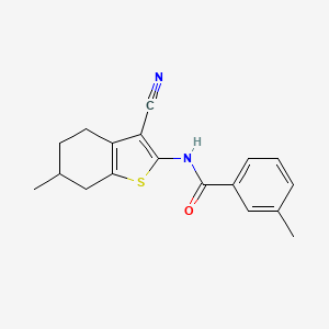 molecular formula C18H18N2OS B10890856 N-(3-cyano-6-methyl-4,5,6,7-tetrahydro-1-benzothiophen-2-yl)-3-methylbenzamide 