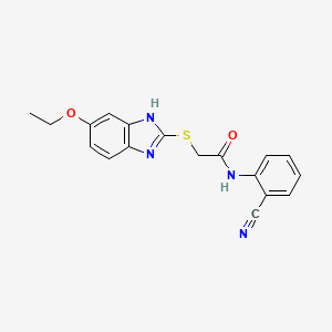 molecular formula C18H16N4O2S B10891061 N-(2-cyanophenyl)-2-[(5-ethoxy-1H-benzimidazol-2-yl)sulfanyl]acetamide 
