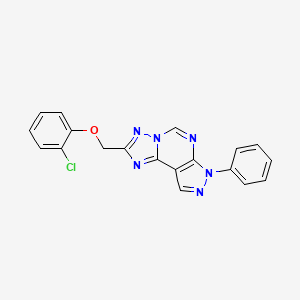 molecular formula C19H13ClN6O B10891089 2-[(2-chlorophenoxy)methyl]-7-phenyl-7H-pyrazolo[4,3-e][1,2,4]triazolo[1,5-c]pyrimidine 