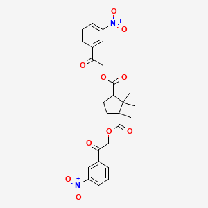 molecular formula C26H26N2O10 B10891158 Bis[2-(3-nitrophenyl)-2-oxoethyl] 1,2,2-trimethylcyclopentane-1,3-dicarboxylate 