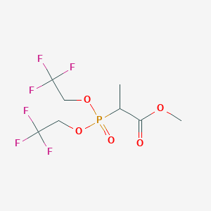 molecular formula C8H11F6O5P B108912 Propanoic acid, 2-[bis(2,2,2-trifluoroethoxy)phosphinyl]-, methyl ester CAS No. 88738-84-5