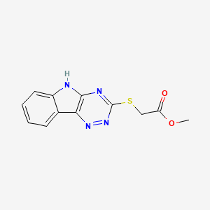 molecular formula C12H10N4O2S B10891331 methyl 2-(5H-[1,2,4]triazino[5,6-b]indol-3-ylsulfanyl)acetate 
