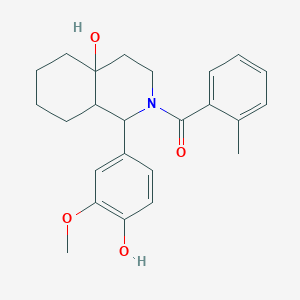 molecular formula C24H29NO4 B10891332 [4a-hydroxy-1-(4-hydroxy-3-methoxyphenyl)octahydroisoquinolin-2(1H)-yl](2-methylphenyl)methanone 