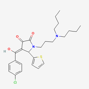 molecular formula C26H33ClN2O3S B10891475 4-(4-chlorobenzoyl)-1-[3-(dibutylamino)propyl]-3-hydroxy-5-(2-thienyl)-1,5-dihydro-2H-pyrrol-2-one 