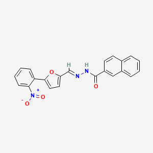 molecular formula C22H15N3O4 B10891554 N'-{(E)-[5-(2-nitrophenyl)furan-2-yl]methylidene}naphthalene-2-carbohydrazide 