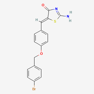 molecular formula C17H13BrN2O2S B10891613 (5Z)-5-{4-[(4-bromobenzyl)oxy]benzylidene}-2-imino-1,3-thiazolidin-4-one 