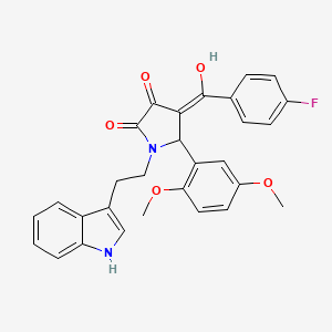 molecular formula C29H25FN2O5 B10891837 5-(2,5-dimethoxyphenyl)-4-[(4-fluorophenyl)carbonyl]-3-hydroxy-1-[2-(1H-indol-3-yl)ethyl]-1,5-dihydro-2H-pyrrol-2-one 