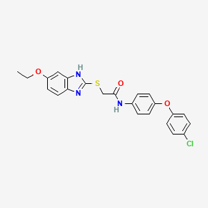 molecular formula C23H20ClN3O3S B10892041 N-[4-(4-chlorophenoxy)phenyl]-2-[(5-ethoxy-1H-benzimidazol-2-yl)sulfanyl]acetamide 