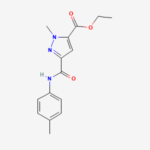 molecular formula C15H17N3O3 B10892089 ethyl 1-methyl-3-[(4-methylphenyl)carbamoyl]-1H-pyrazole-5-carboxylate 