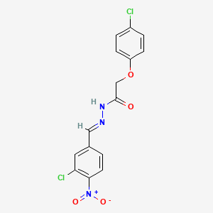 molecular formula C15H11Cl2N3O4 B10892349 N'-[(E)-(3-chloro-4-nitrophenyl)methylidene]-2-(4-chlorophenoxy)acetohydrazide 