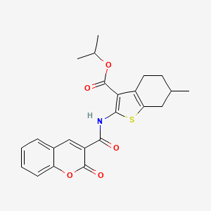 molecular formula C23H23NO5S B10892409 propan-2-yl 6-methyl-2-{[(2-oxo-2H-chromen-3-yl)carbonyl]amino}-4,5,6,7-tetrahydro-1-benzothiophene-3-carboxylate 